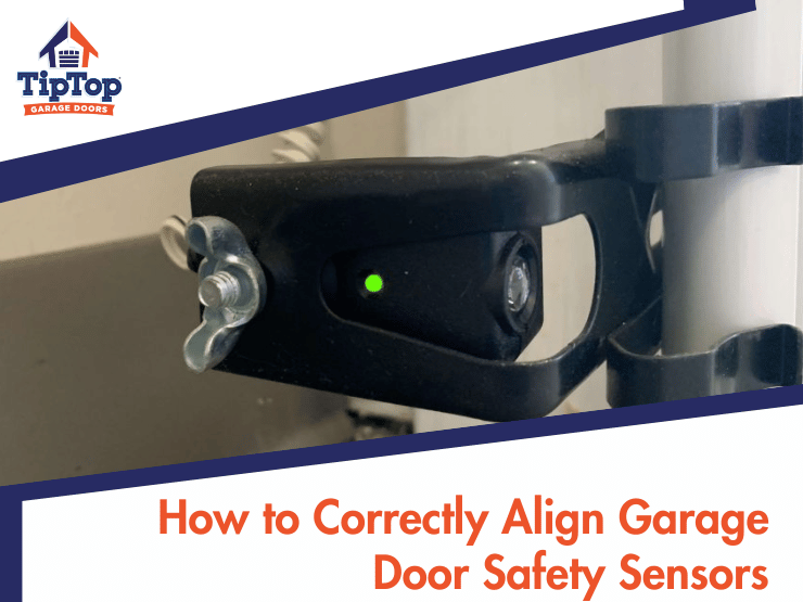 A close-up image of aligned garage door sensors.